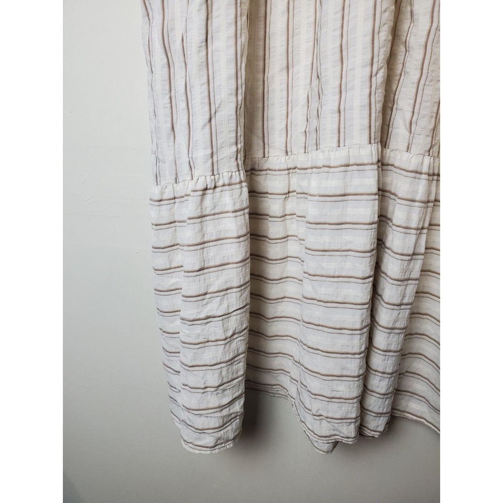 SOLD Zara Small Women White Maxi Dress Tiered Long Bohemian Striped Romantic - Picture 4 of 15